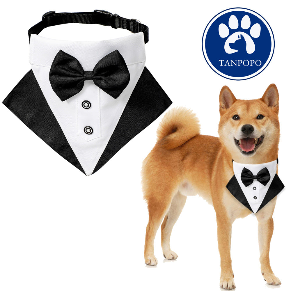 Pañuelo Triangular para Perros TANPOPO – Estilo Traje de Boda Británico