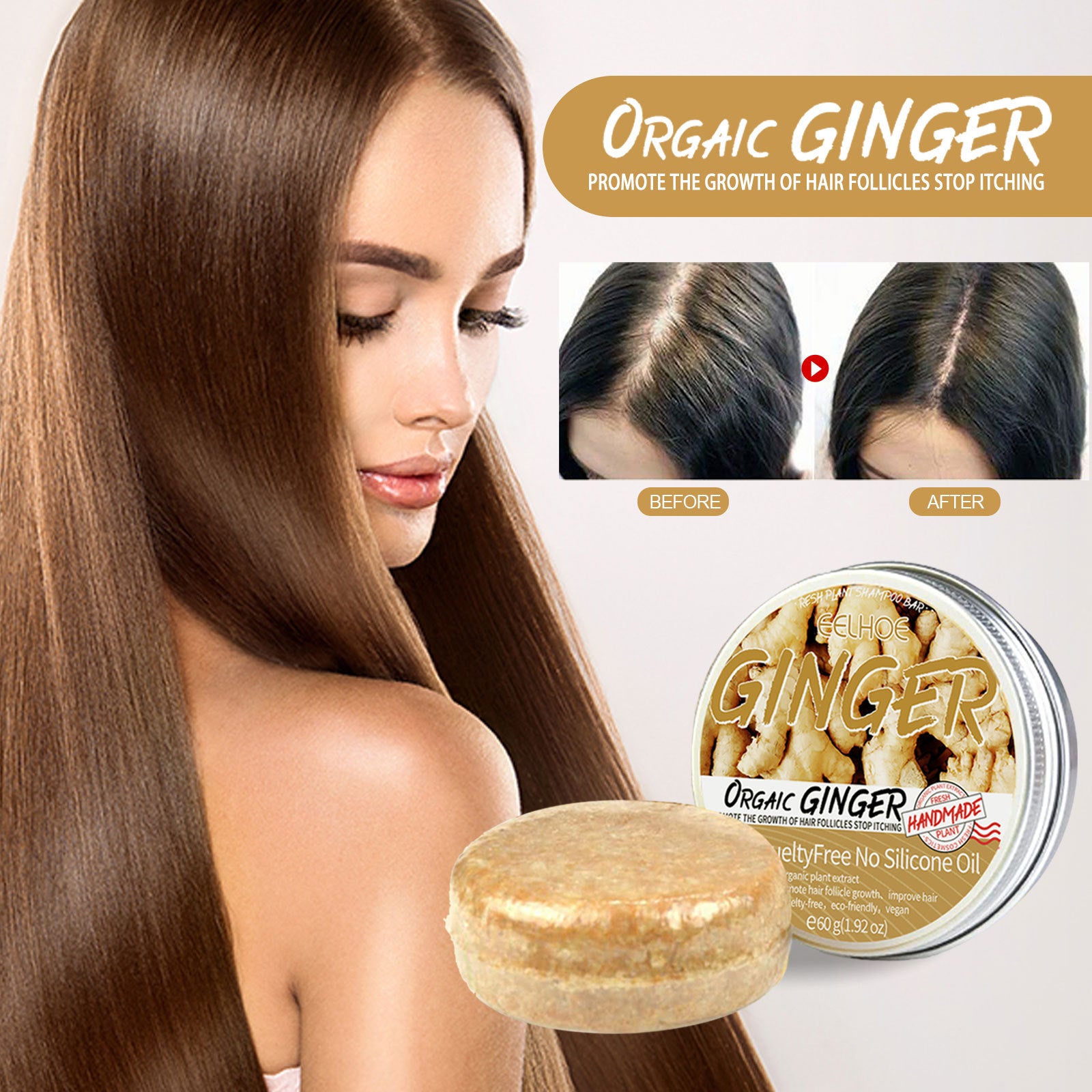 Jabón de Jengibre para el Cuidado Capilar – Fortalece, Limpia y Nutre tu Cabello