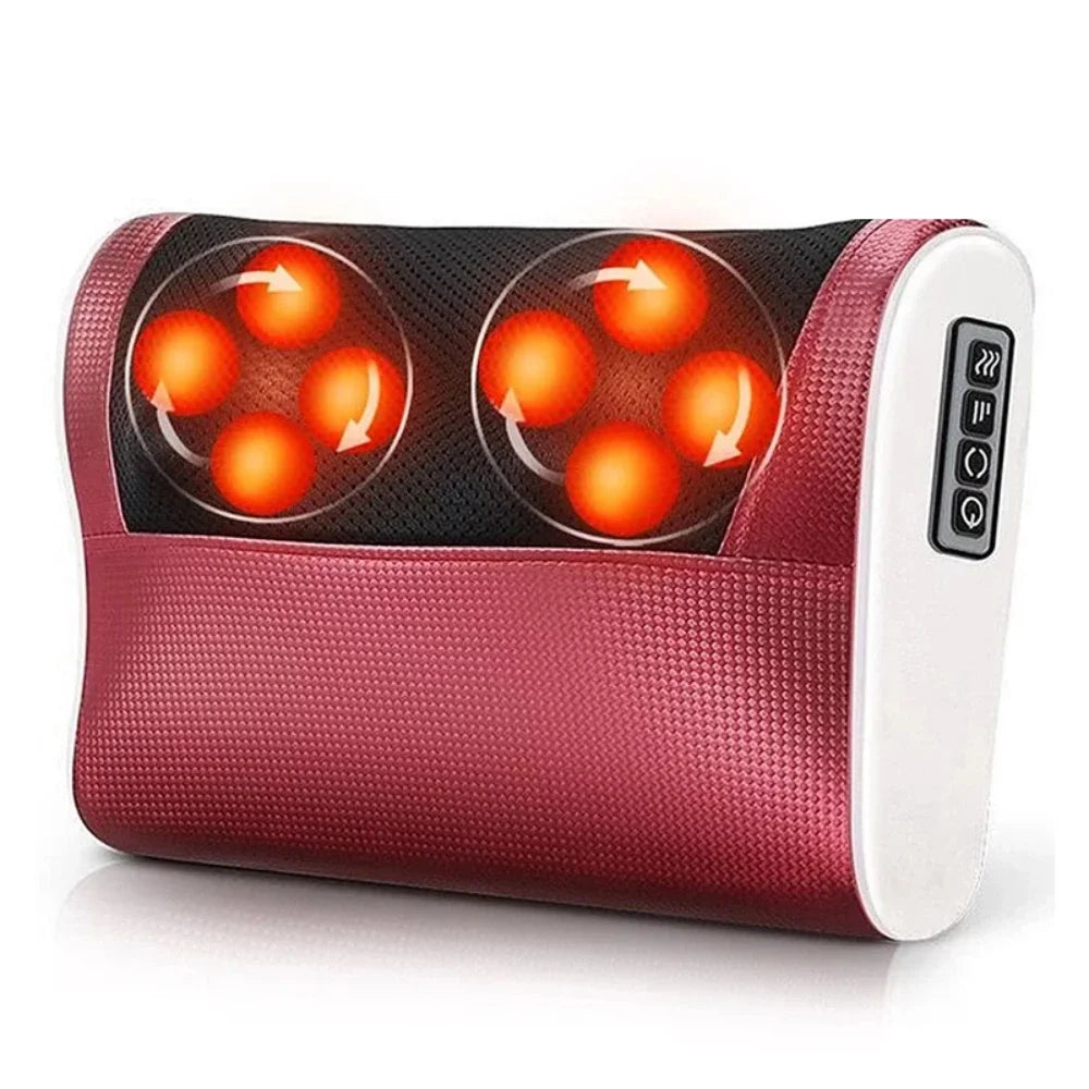 4-in-1 Smart Massage Pillow – Neck, Back, Waist, and Legs | With Heat, Temperature Control, and Memory Foam