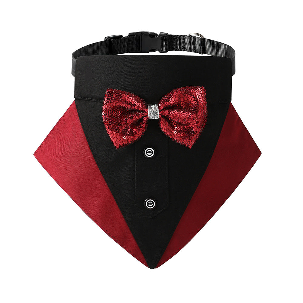 TANPOPO Dreieckiges Hundehalstuch – Britischer Hochzeitsanzug-Stil