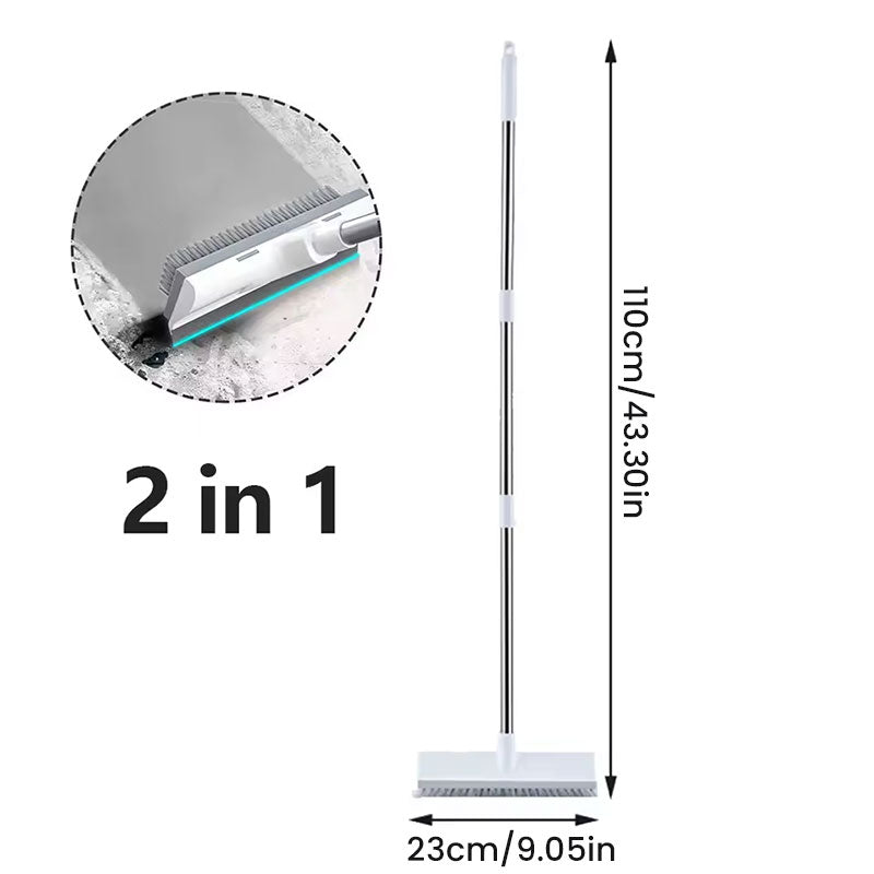 2-in-1 Floor Brush with Adjustable Long Handle. Multifunctional for Bathroom and Kitchen
