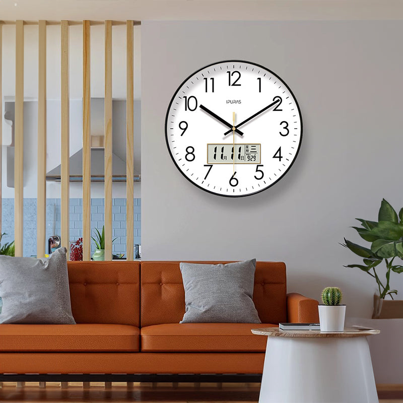 Reloj Calendario de Pared 2025 – Control de Clima, Movimiento de Cuarzo Silencioso)