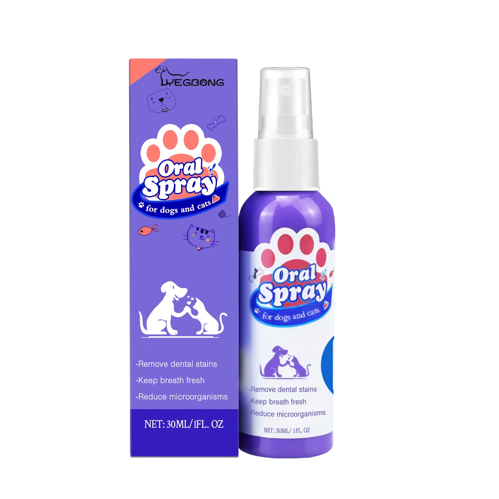 Spray Limpiador Dental para Perros y Gatos – Elimina Manchas y Refresca el Aliento