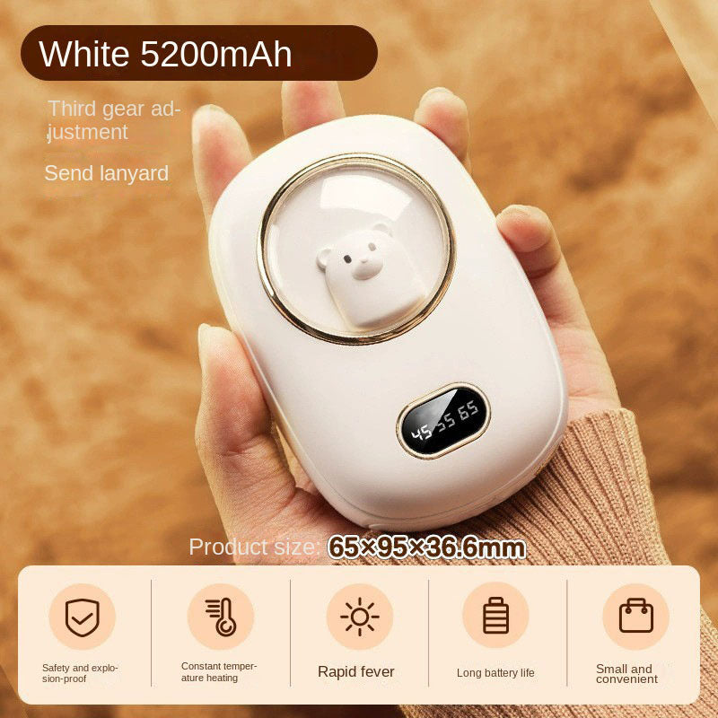 Mini Calienta Manos 2 en 1 con Pantalla de Números Espaciales | Calienta Manos y Cargador USB Compacto