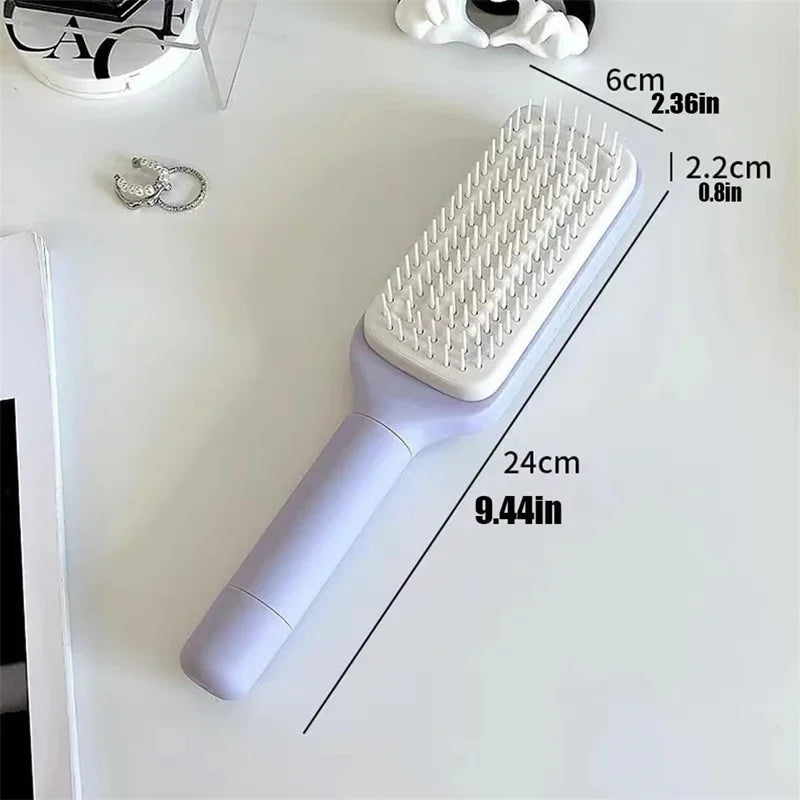 Cepillo Automático de Limpieza y Masaje – Antiestático con Cabezal Giratorio y Retráctil