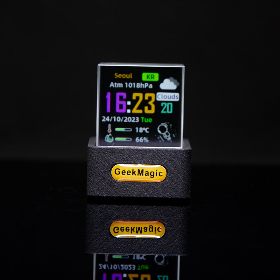 Mini Reloj Transparente con WiFi – Pantalla LCD, Decorativo y Moderno, Ideal para Escritorio