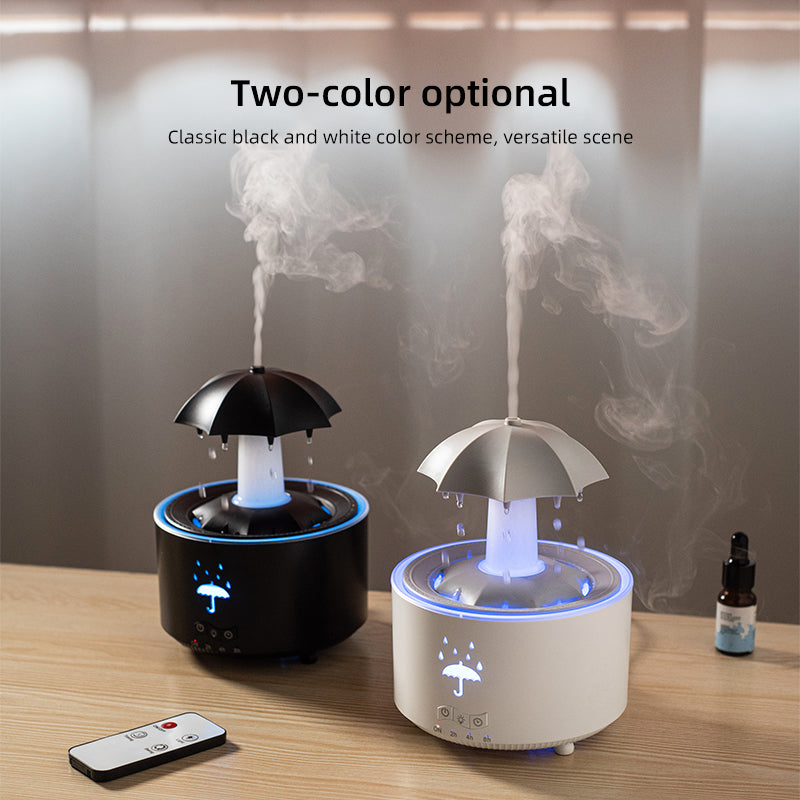 Humidificador de gotas de agua con luz arcoíris y control remoto, humidificador de escritorio de niebla pesada para aromaterapia y hogar