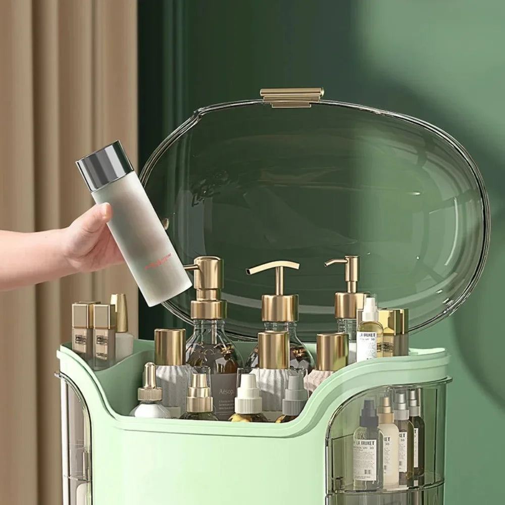 Multifunctional Makeup Storage Box with Transparent Drawers, Dustproof and Large Capacity