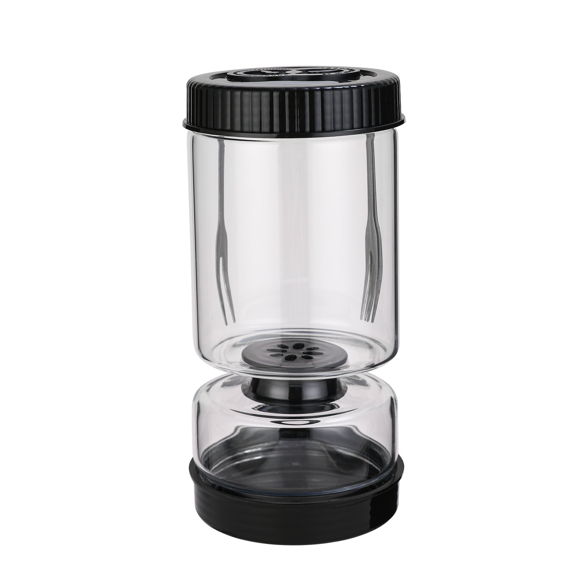 Flasche zur Trennung von Flüssigkeiten und Feststoffen – runder Glasbehälter im Sanduhr-Stil, 300 ml