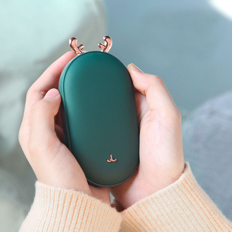 Mini Calienta Manos 2 en 1 con Pantalla de Números Espaciales | Calienta Manos y Cargador USB Compacto