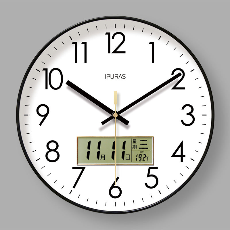 Reloj Calendario de Pared 2025 – Control de Clima, Movimiento de Cuarzo Silencioso)