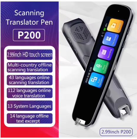 Lector Inteligente AI Traductor de Voz Portátil – Bolígrafo Escáner con WiFi para Traducción en 112 Idiomas, Ideal para Dislexia y Autismo