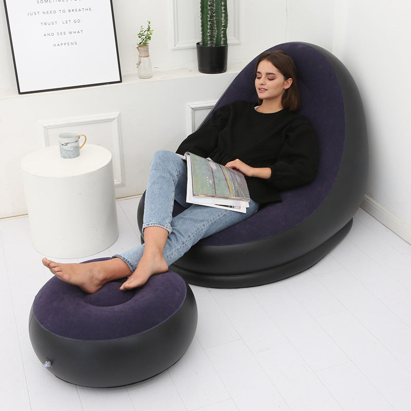 Sofá Inflable con Taburete para Piernas – Silla de Descanso Portátil para Hogar y Exterior