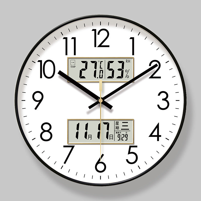 Reloj Calendario de Pared 2025 – Control de Clima, Movimiento de Cuarzo Silencioso)
