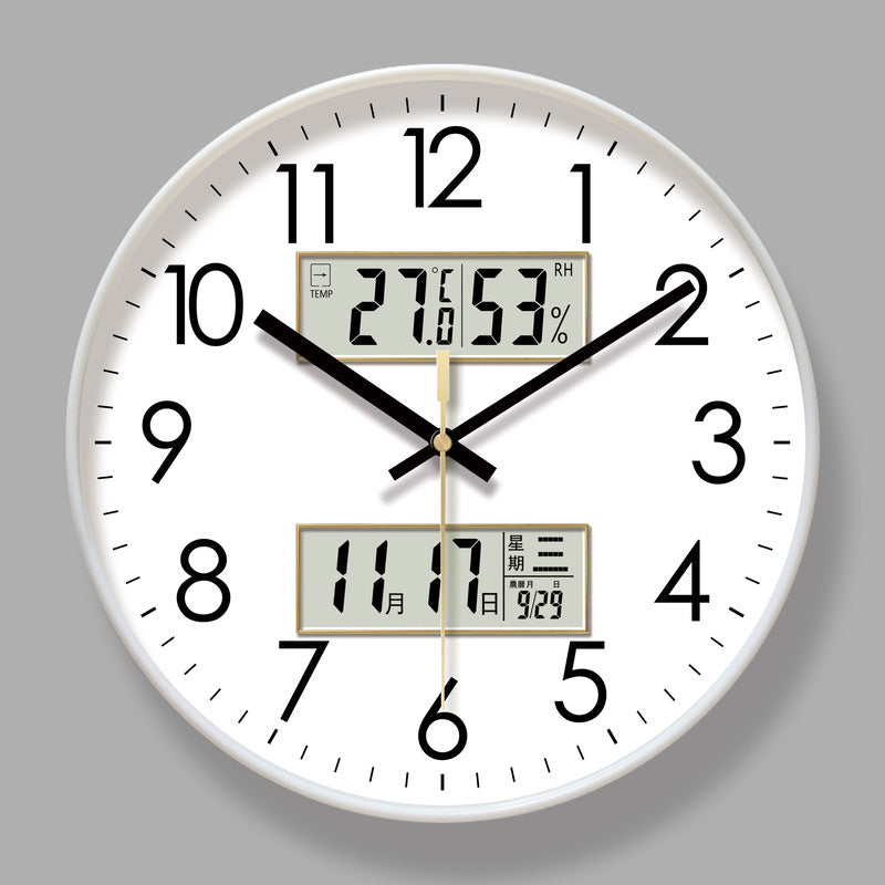 Reloj Calendario de Pared 2025 – Control de Clima, Movimiento de Cuarzo Silencioso)