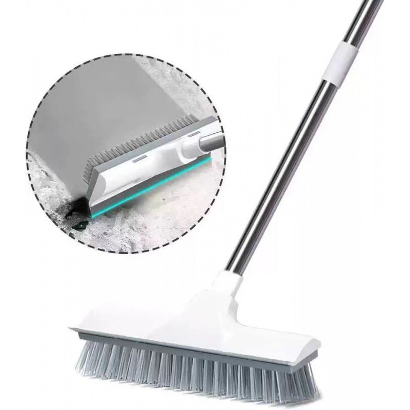 Cepillo de Piso 2-en-1 con Mango Ajustable Largo. Multifuncional para Baño y Cocina