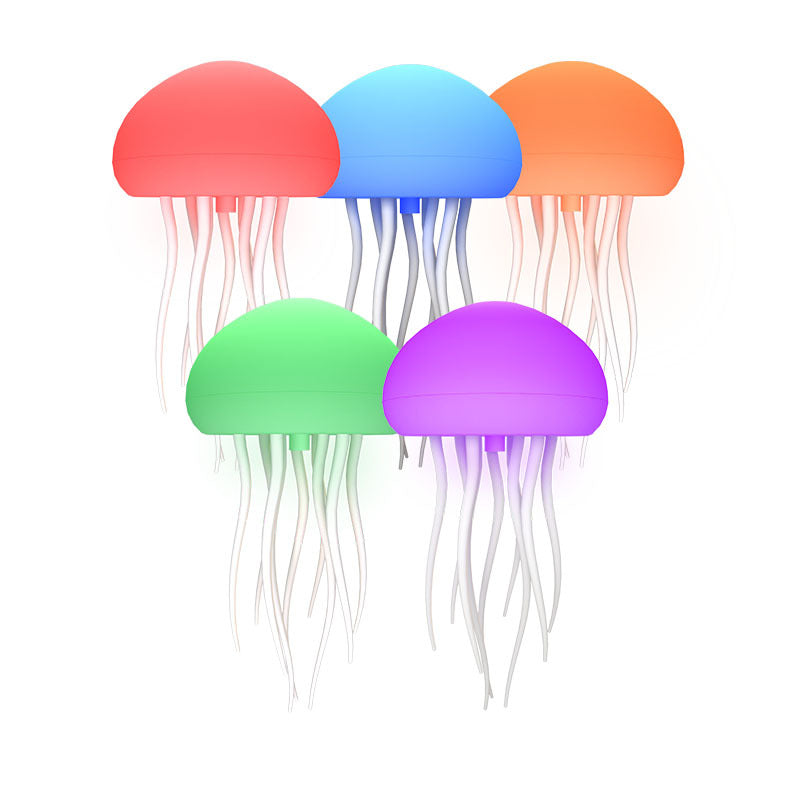 Lámpara de Medusas Controlada por Voz, Lámpara Nocturna de Ambiente, Tentáculos Flexibles con Gradiente de Colores, Batería Recargable