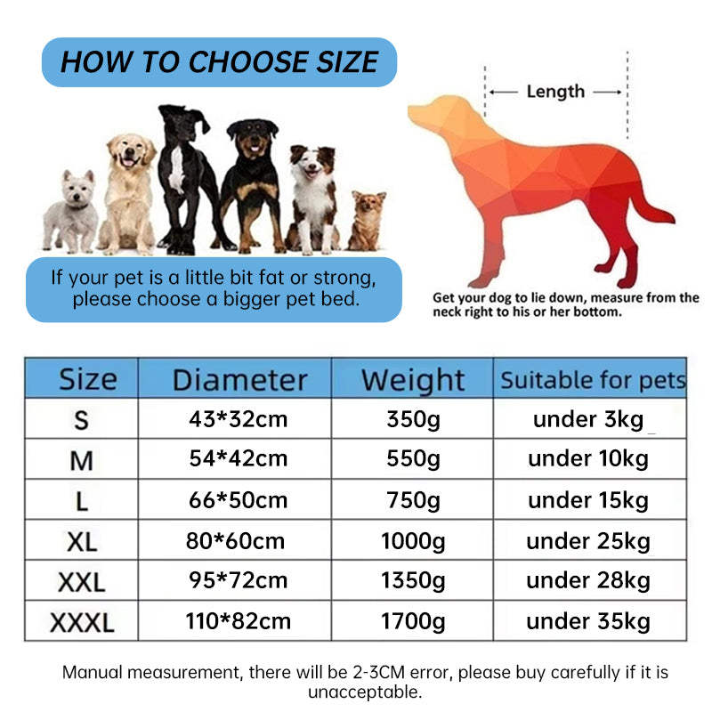Soft and Comfortable Fleece Pet Bed, Waterproof, for Small, Medium and Large Pets