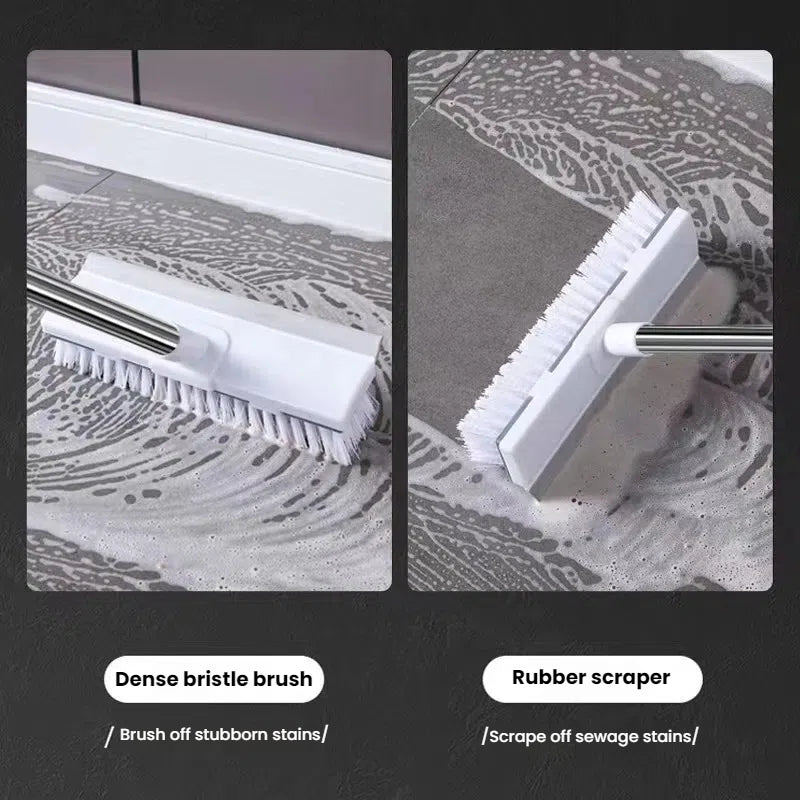 2-in-1 Floor Brush with Adjustable Long Handle. Multifunctional for Bathroom and Kitchen