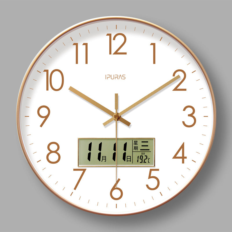 Reloj Calendario de Pared 2025 – Control de Clima, Movimiento de Cuarzo Silencioso)