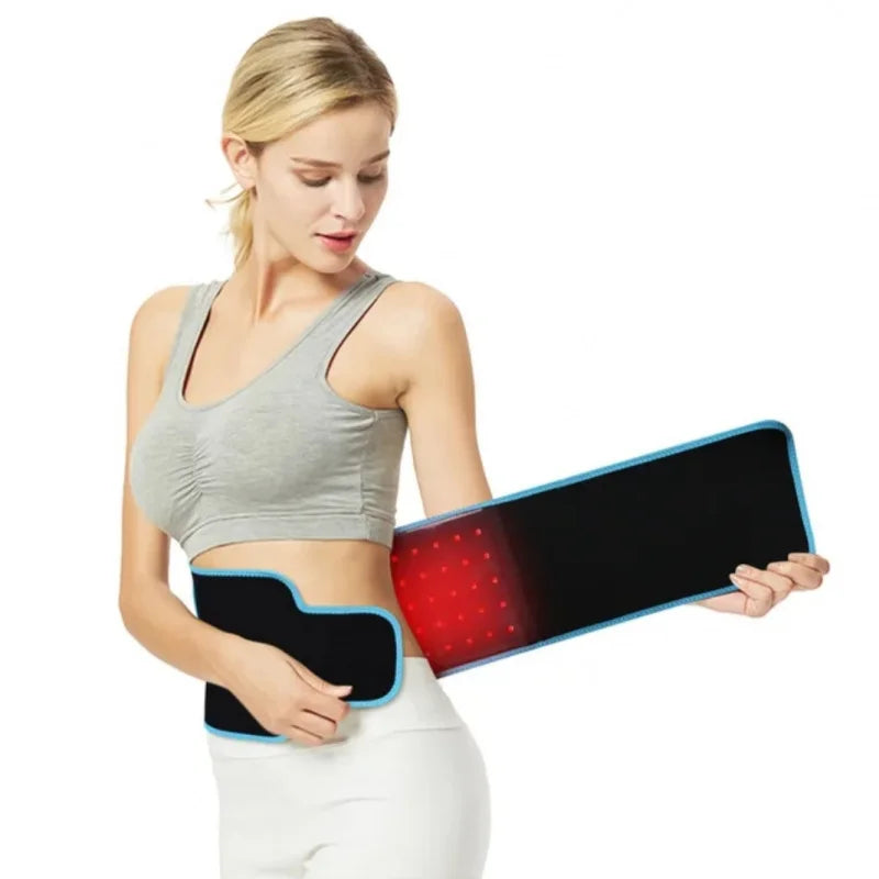Cinturón Masajeador de Cintura con Luz Roja Infrarroja y Calor Inteligente - Inalámbrico y Recargable