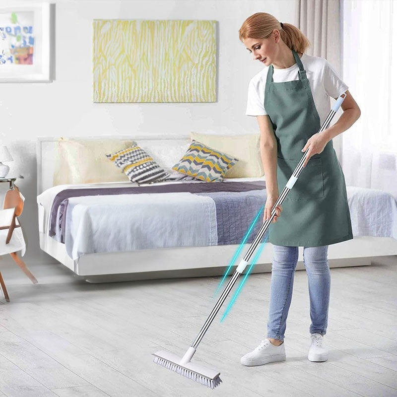 2-in-1 Floor Brush with Adjustable Long Handle. Multifunctional for Bathroom and Kitchen