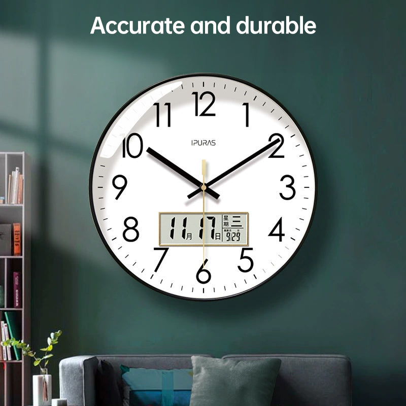 Reloj Calendario de Pared 2025 – Control de Clima, Movimiento de Cuarzo Silencioso)