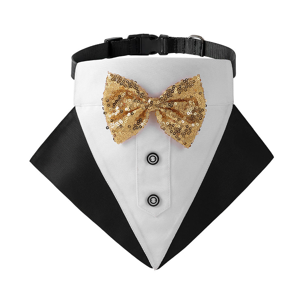 TANPOPO Dreieckiges Hundehalstuch – Britischer Hochzeitsanzug-Stil