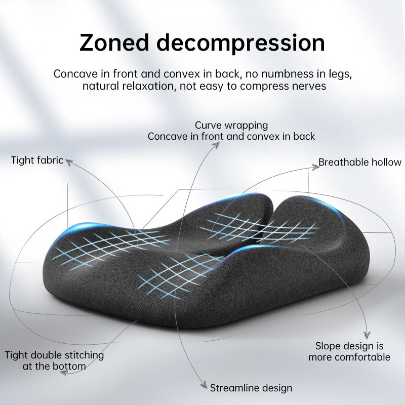 Memory Foam Orthopedic Cushion – Relief for Coccyx, Sciatica, and Back Pain | Non-Slip for Office and Car