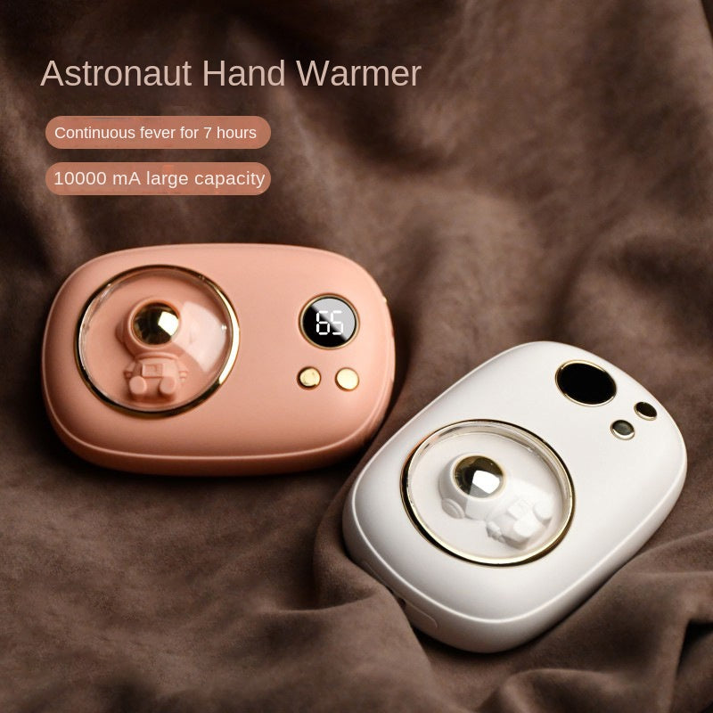 Mini Calienta Manos 2 en 1 con Pantalla de Números Espaciales | Calienta Manos y Cargador USB Compacto