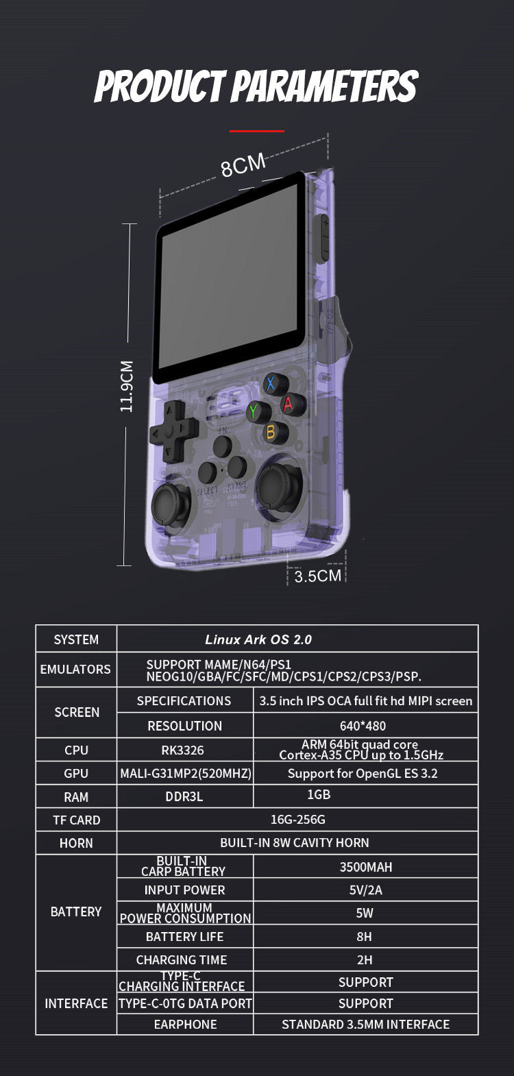 R36S Consola Portátil Retro Handheld - Joystick Todo en Uno y Abierto