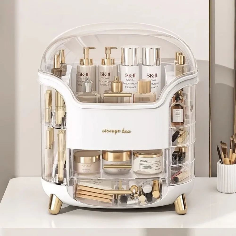 Caja de Almacenaje Multifuncional para Maquillaje con Cajones Transparentes, Antipolvo y Gran Capacidad