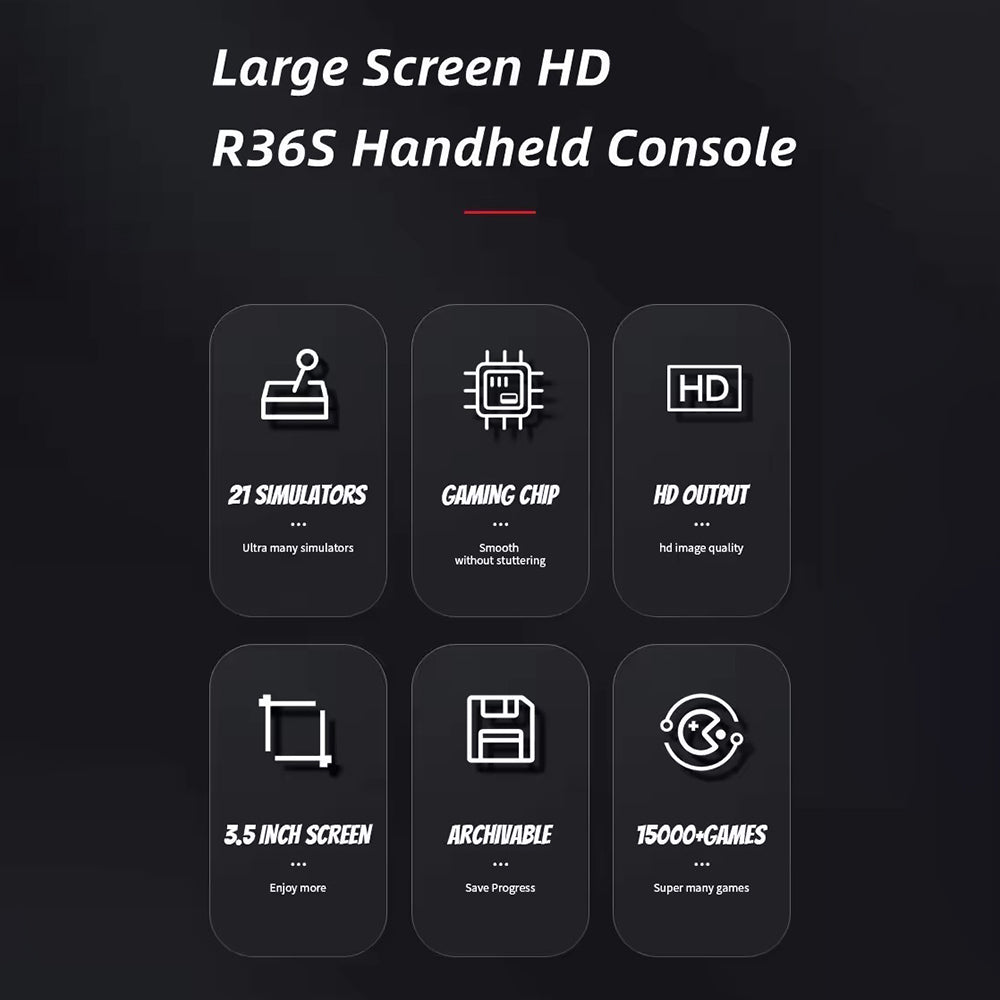R36S Consola Portátil Retro Handheld - Joystick Todo en Uno y Abierto