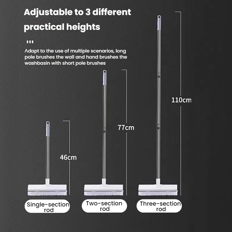 2-in-1 Floor Brush with Adjustable Long Handle. Multifunctional for Bathroom and Kitchen