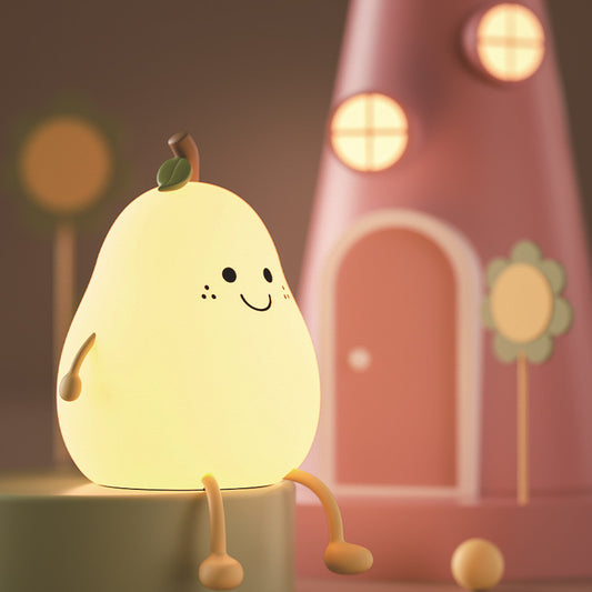 Lámpara Nocturna de Pera Creativa y Colorida, Regalo de Pareja, Lámpara Nocturna de Silicona para Dormir