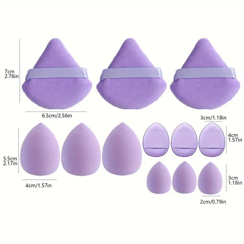 Set de 12 Esponjas de Maquillaje – Suaves, para Base y Corrector, Herramientas de Belleza Profesionales