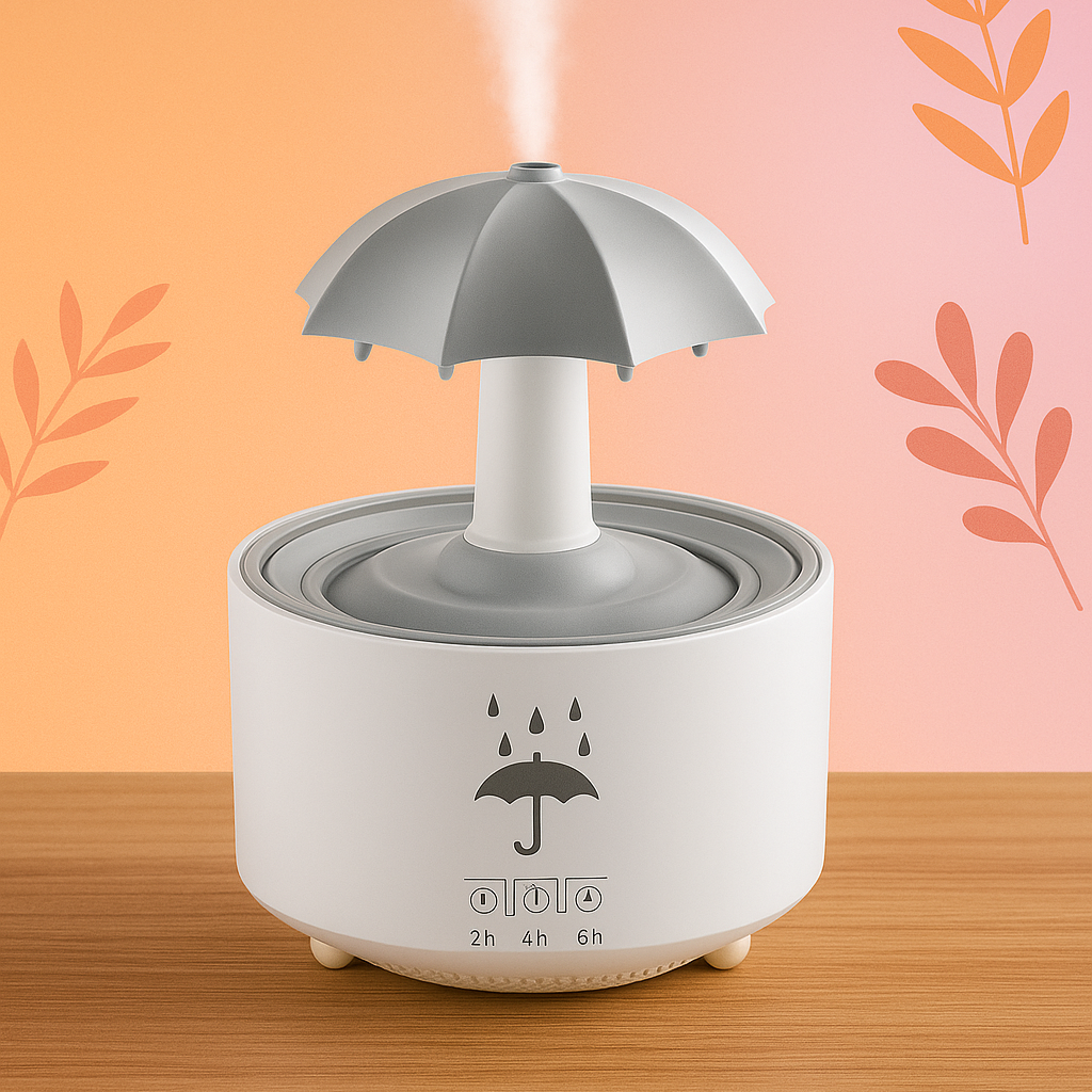 Humidificador de gotas de agua con luz arcoíris y control remoto, humidificador de escritorio de niebla pesada para aromaterapia y hogar