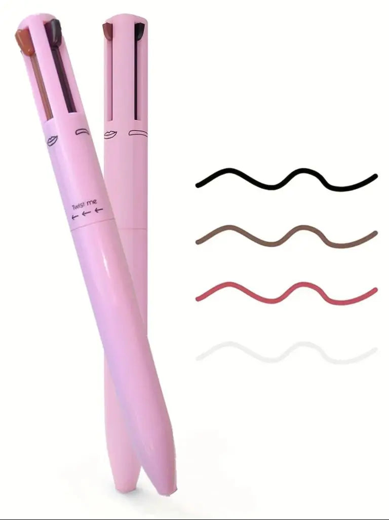 Set Profesional 4 en 1 de Lápices Multifuncionales – Delineador de Labios, Ojos y Cejas (4 Tonos Elegantes)