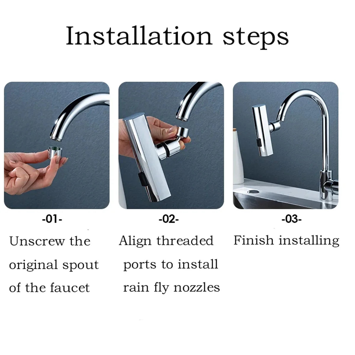 360° Extendable Faucet Nozzle – Saves Water and Rotates in All Directions