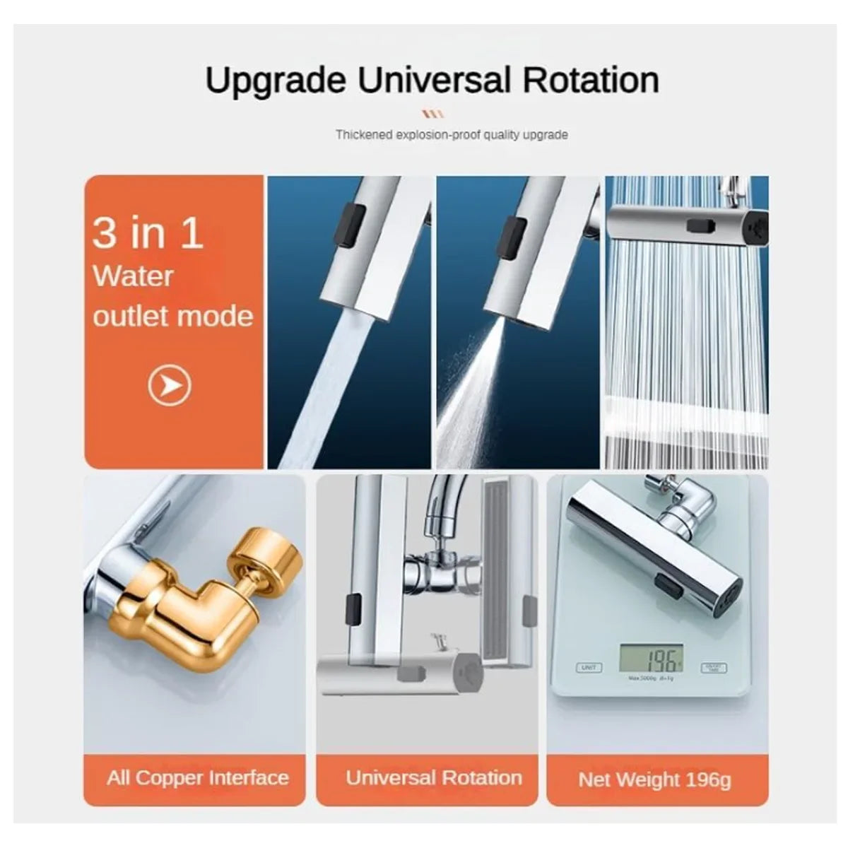 360° Extendable Faucet Nozzle – Saves Water and Rotates in All Directions